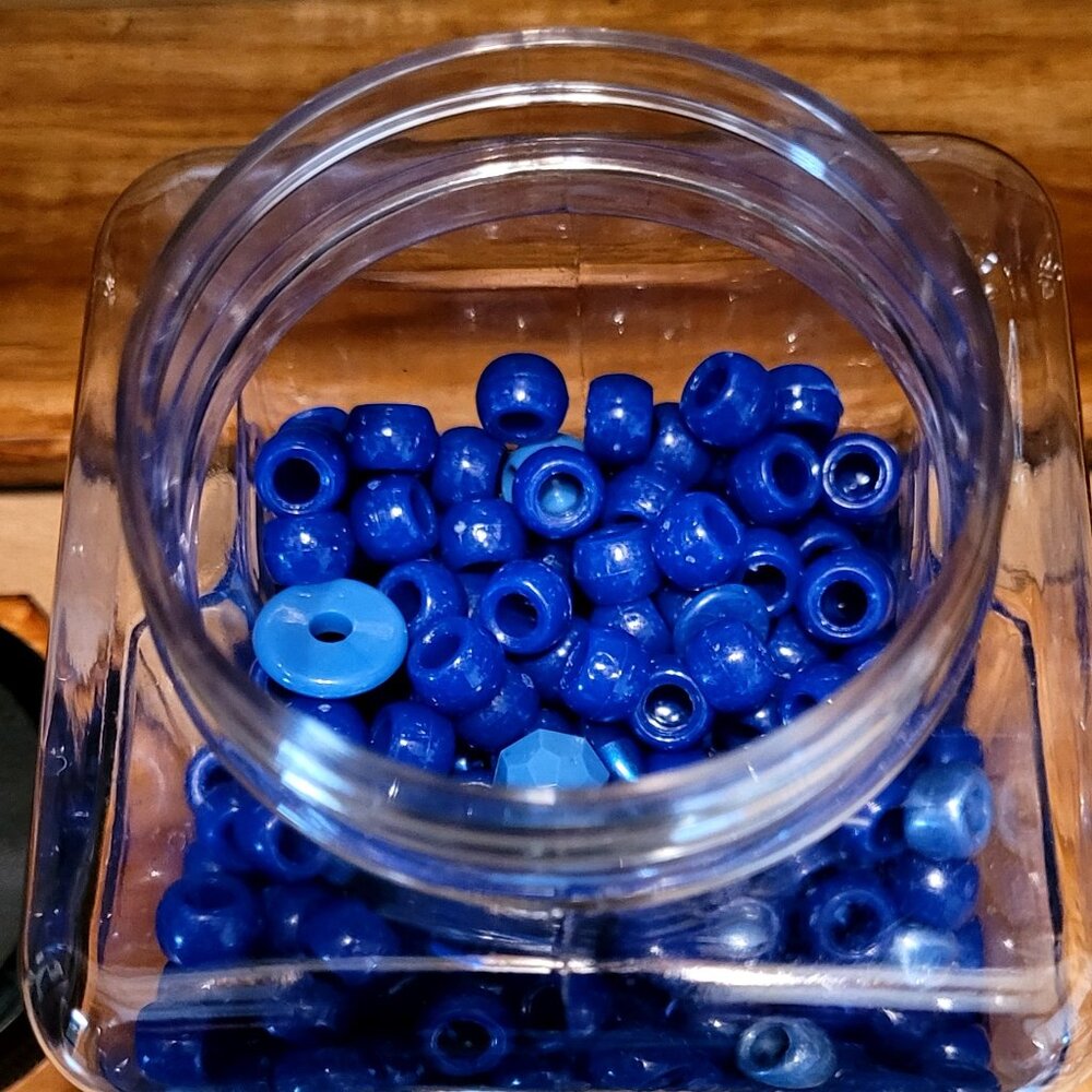 Blue and Red Pony Beads and Other Blue and Red Beads